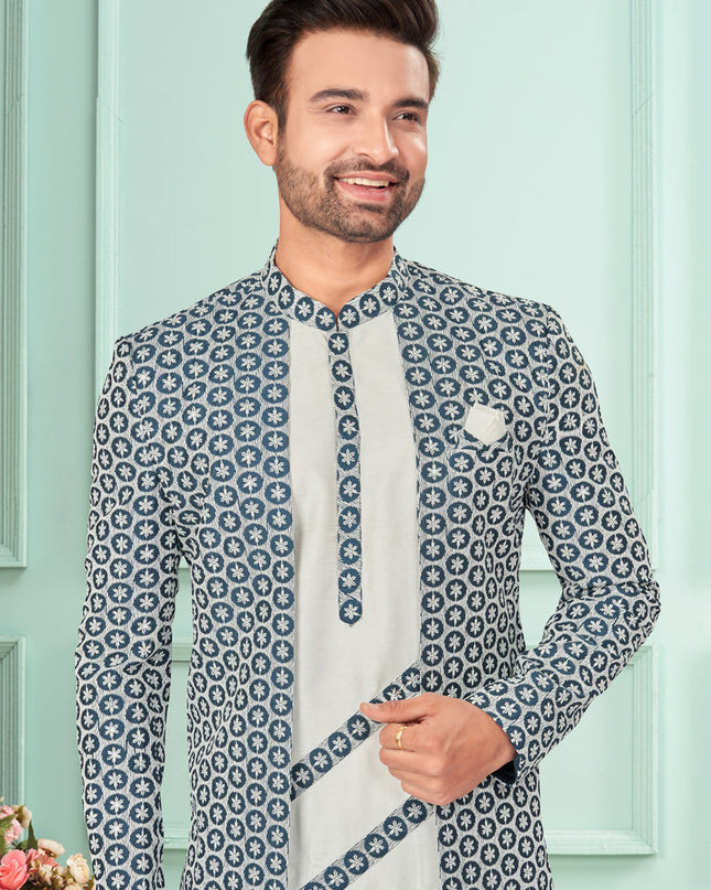 Off White Mens Indo Western Suit