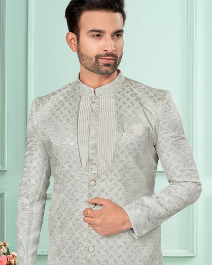Off White Mens Indo Western Suit