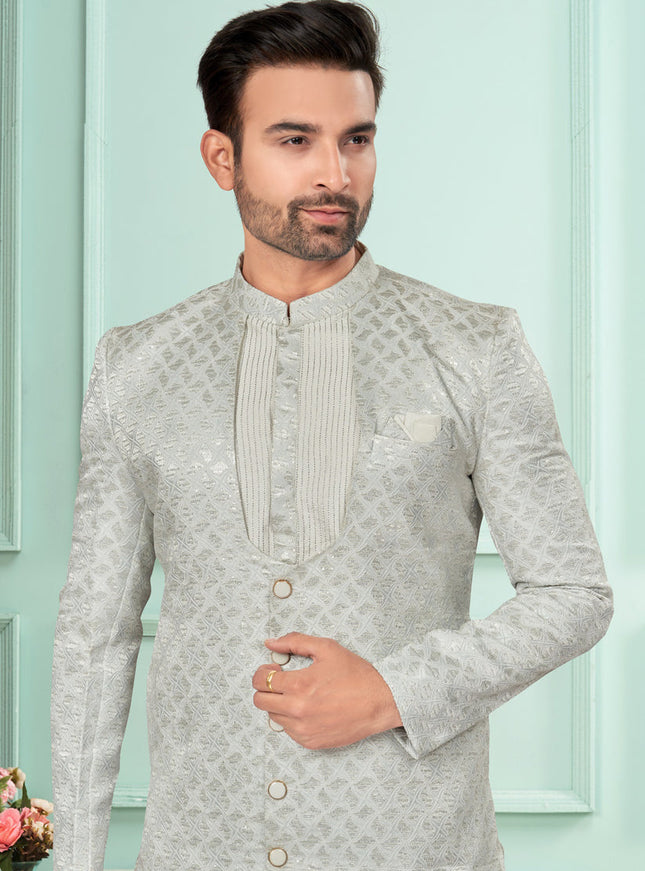 Off White Mens Indo Western Suit