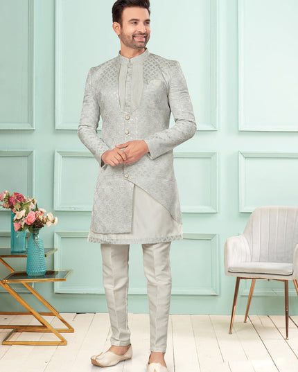 Off White Mens Indo Western Suit