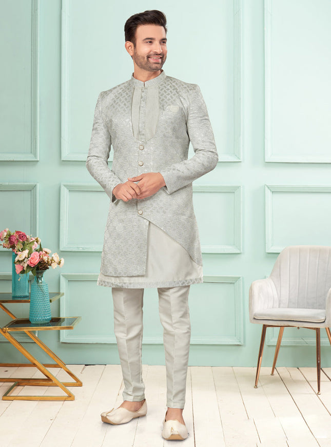 Off White Mens Indo Western Suit