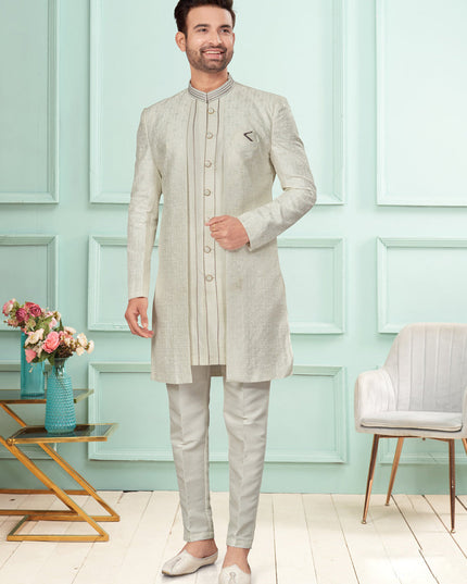 Cream Mens Indo Western Suit