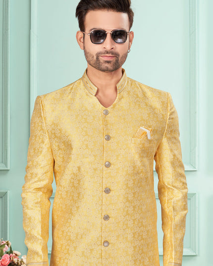 Yellow Mens Indo Western Suit
