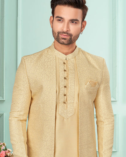 Beige Mens Indo Western Suit