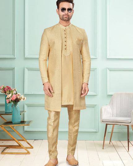 Beige Mens Indo Western Suit