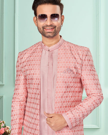 Pink Mens Indo Western Suit