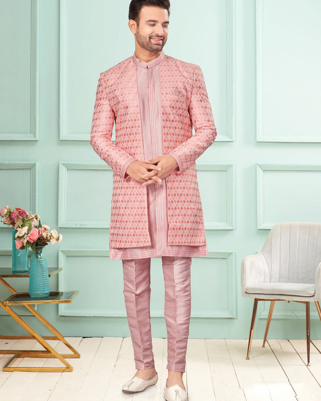 Pink Mens Indo Western Suit