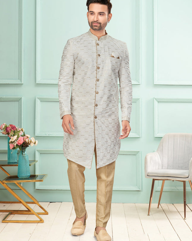 Off White Mens Indo Western Suit