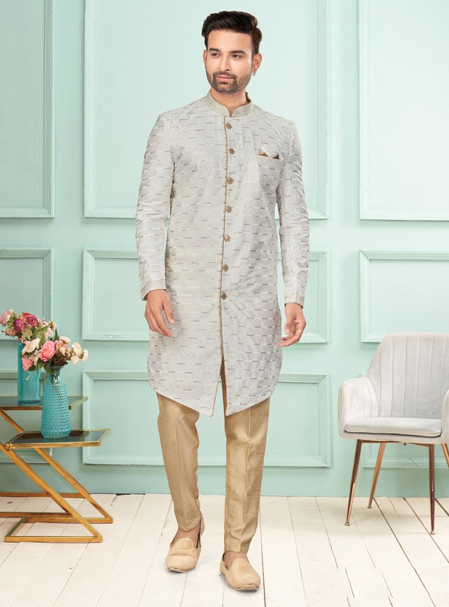 Off White Mens Indo Western Suit