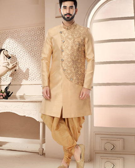 Beige Designer Semi Indo Western