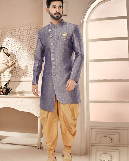 Grey Designer Semi Indo Western