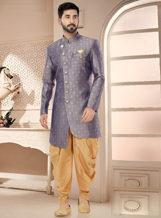 Grey Designer Semi Indo Western