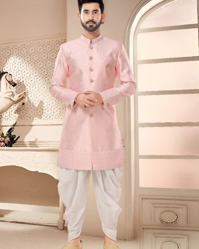 Soft Pink Designer Semi Indo Western