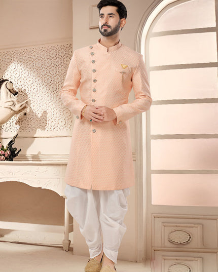 Salmon Pink Designer Semi Indo Western