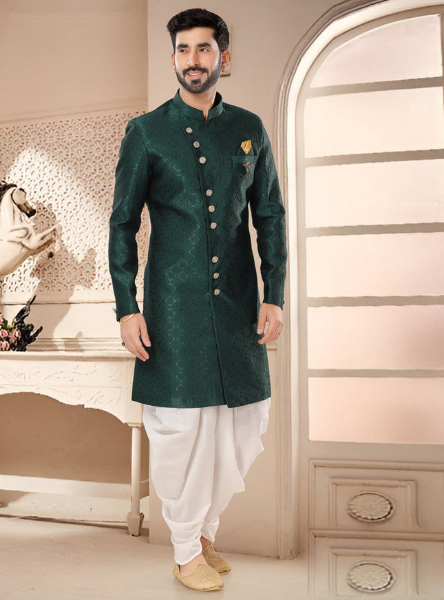 Green Designer Semi Indo Western
