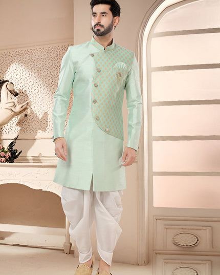 Mint Green Designer Semi Indo Western
