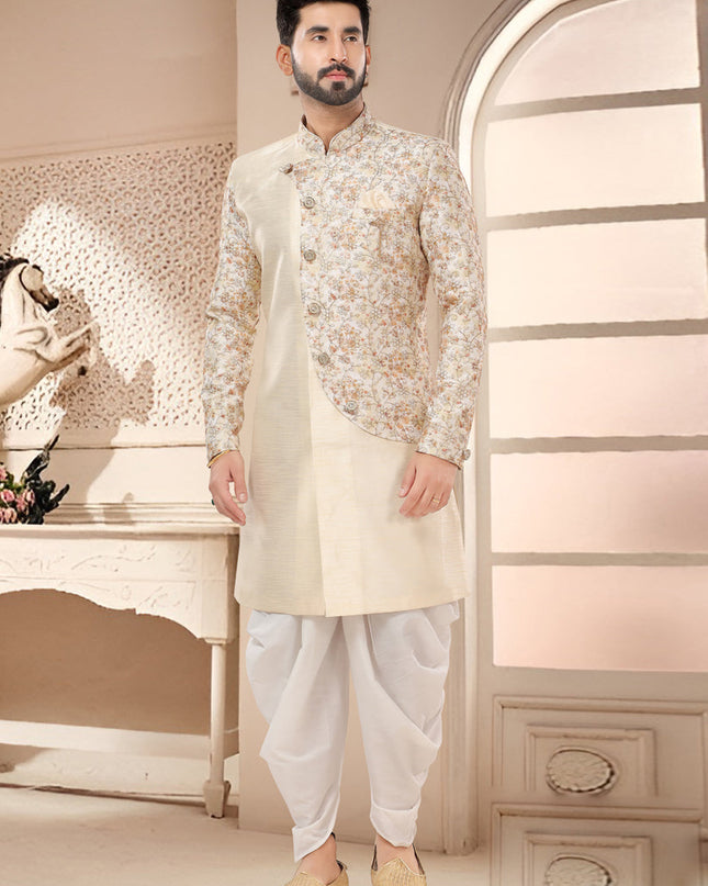 Cream Designer Semi Indo Western