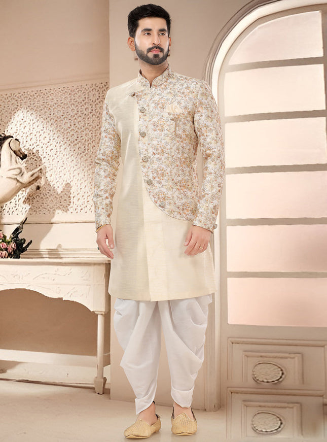 Cream Designer Semi Indo Western