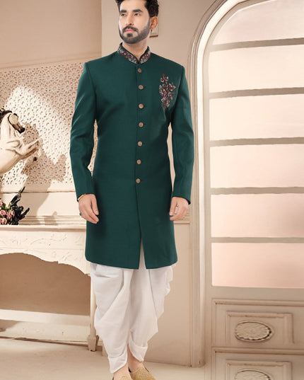 Green Designer Semi Indo Western