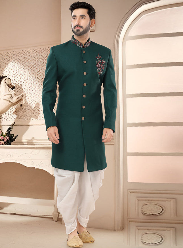 Green Designer Semi Indo Western
