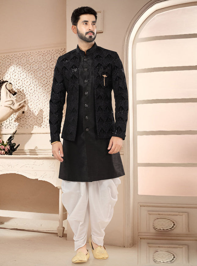 Black Designer Semi Indo Western