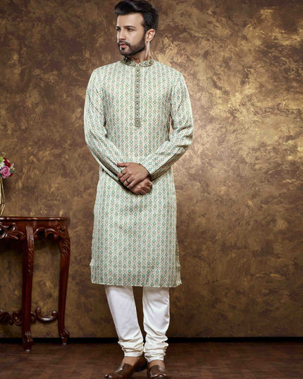 Multicolor Cotton Printed Kurta Pajama Set