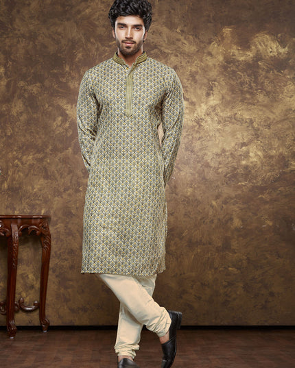 Multicolor Cotton Printed Kurta Pajama Set