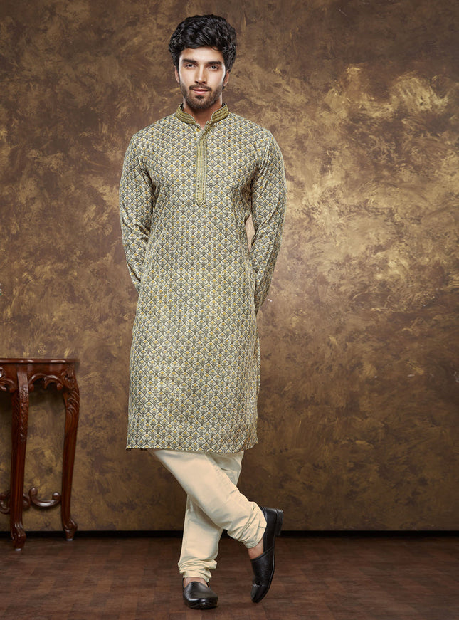 Multicolor Cotton Printed Kurta Pajama Set