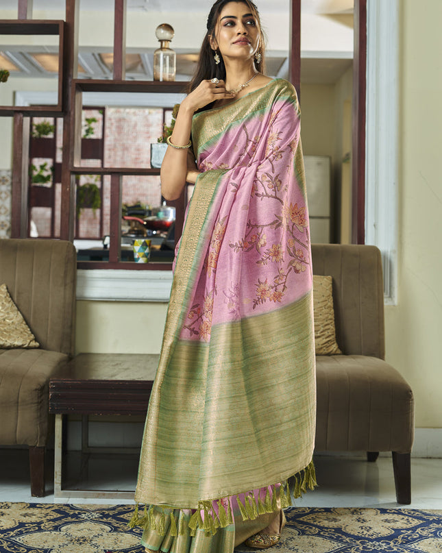 Rose Pink Pure Handloom Kotha Silk Saree