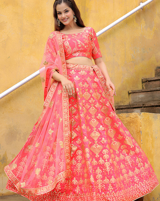 Stunning Peach Heavy Lehenga Choli Set for Festival