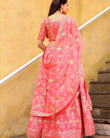 Stunning Peach Heavy Lehenga Choli Set for Festival