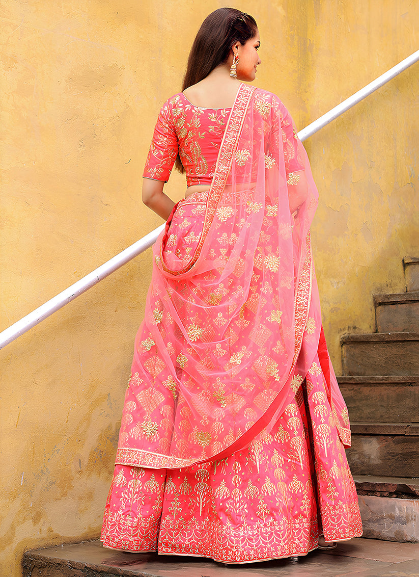 Stunning Peach Heavy Lehenga Choli Set for Festival
