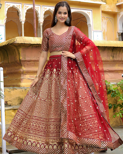 Gorgeous Maroon Heavy Lehenga Choli Set for Festival