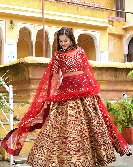 Gorgeous Maroon Heavy Lehenga Choli Set for Festival