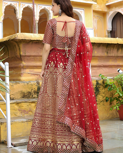 Gorgeous Maroon Heavy Lehenga Choli Set for Festival