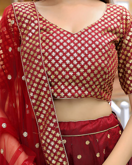 Gorgeous Maroon Heavy Lehenga Choli Set for Festival