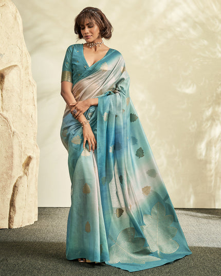 Firozi Handloom Cotton Silk Embellished Saree