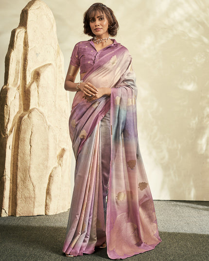 Dusty Pink Handloom Cotton Silk Embellished Saree