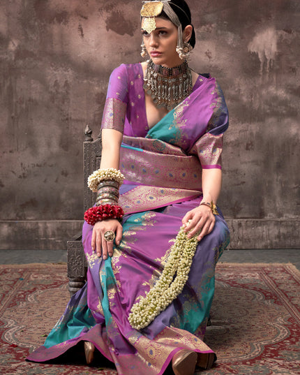 Multicolor Silk Handloom Weaving Saree