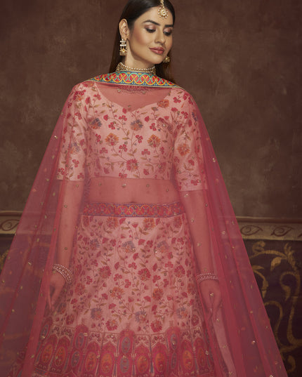 Adorable Cream Art Silk Embroidered Wedding Lehenga Choli