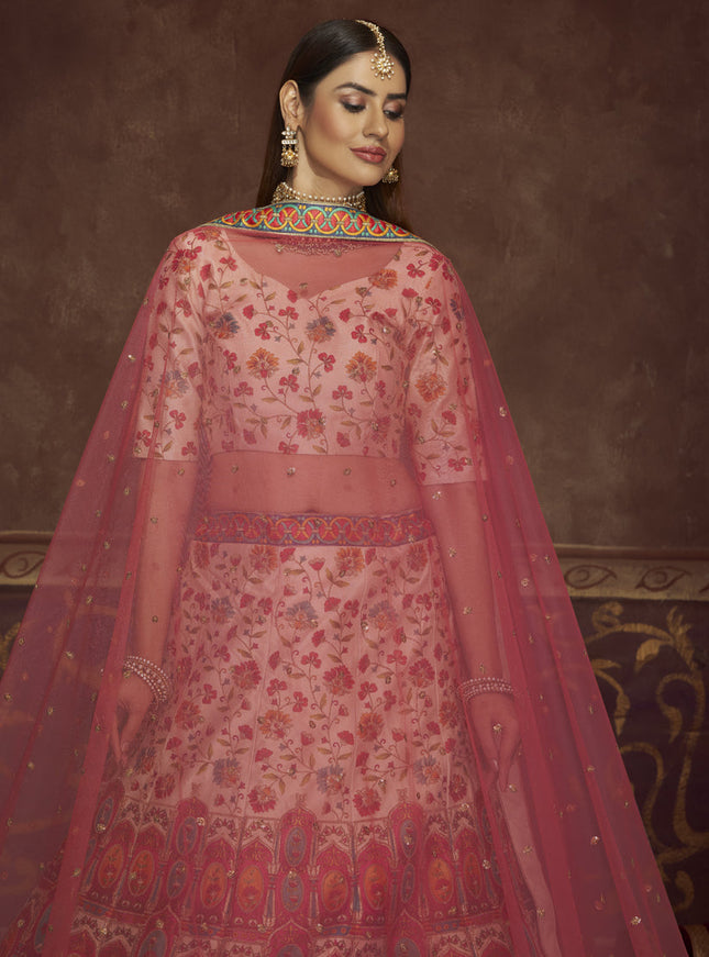 Adorable Cream Art Silk Embroidered Wedding Lehenga Choli