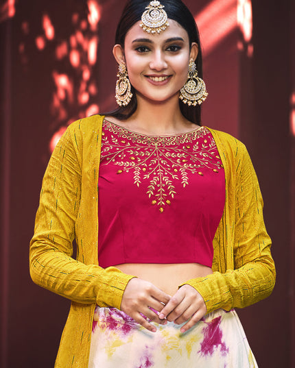 Trendsetting Blush Pink Cotton Lehenga Choli with Jacket