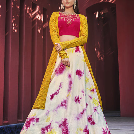 Trendsetting Blush Pink Cotton Lehenga Choli with Jacket