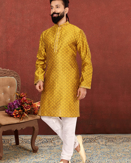 Delicate Mustard Blackberry Mens Kurta Set