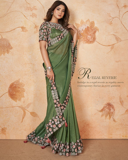 Fern Green Designer Saree for Wedding