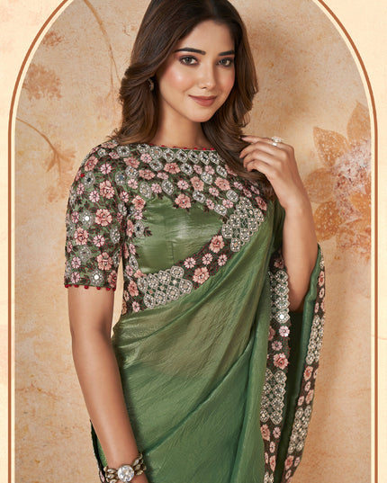 Fern Green Designer Saree for Wedding