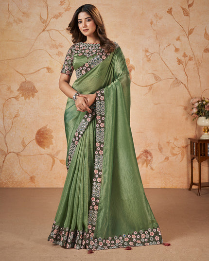 Fern Green Designer Saree for Wedding