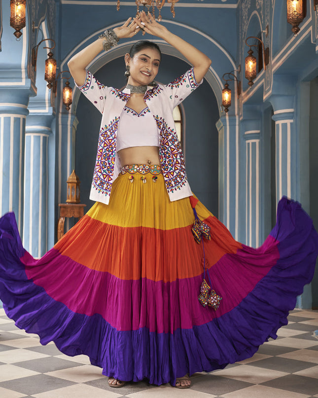 Multicolor Viscose Rayon Navratri Special Chaniya Choli