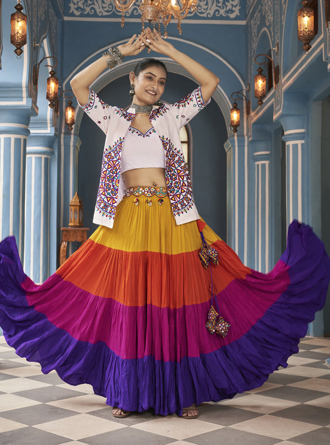 Multicolor Viscose Rayon Navratri Special Chaniya Choli