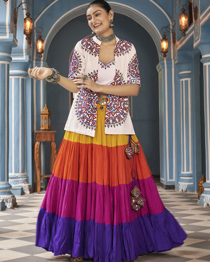 Multicolor Viscose Rayon Navratri Special Chaniya Choli